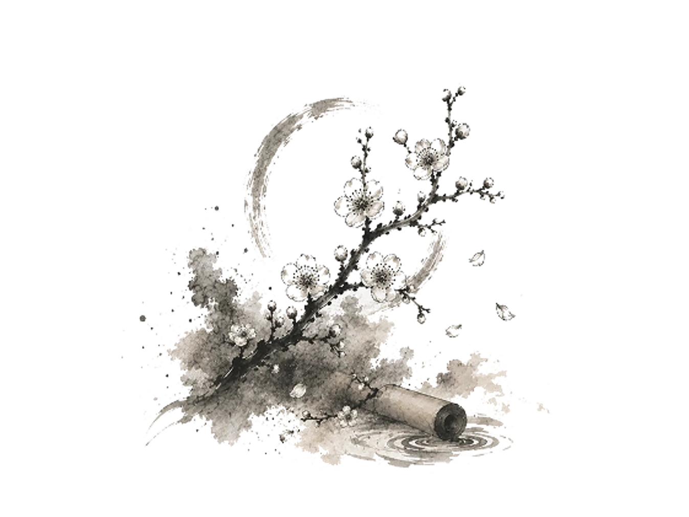 梅花易数水墨插图
